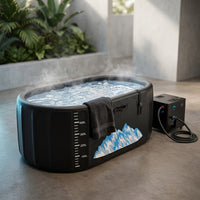 Cold Plunge Tub, 248 Gallon, 1 Horsepower, Heavy-Duty Ice Bath Tub for Athletes with Hot & Cold, Portable Inflatable Plunge Chiller with Water Treatment Kit, Immersion Therapy, Wifi (Black, 1 Set) — Studio Shot