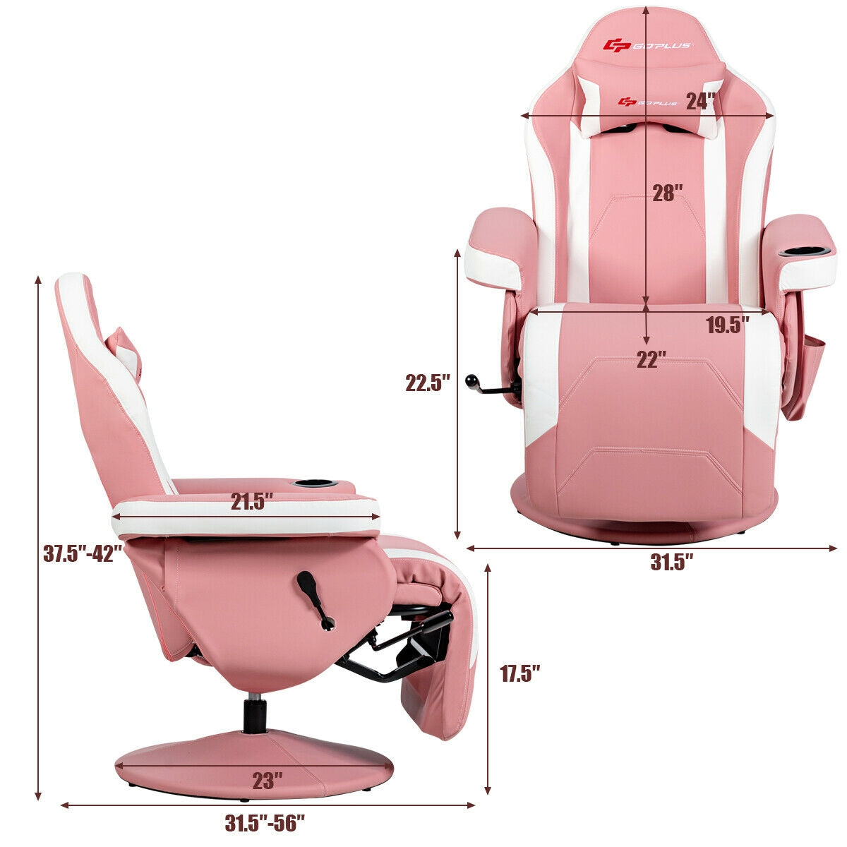 Ergonomic High Back Massage Gaming Chair with Pillow
