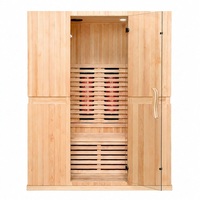 Infrared Sauna Room Designed for Home Wellness, 2 Person Capacity, Hemlock Wood Construction, Full Spectrum