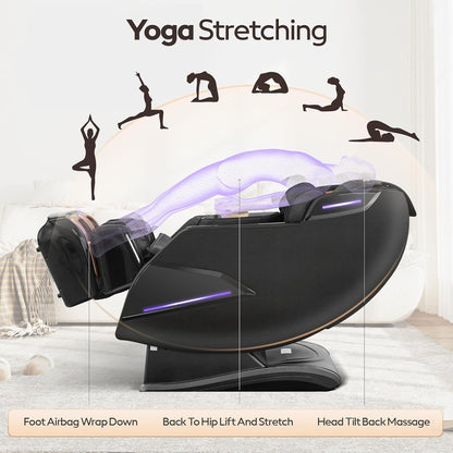 4D Massage Chairs Full Body,Zero Gravity Sl-Track Shiatsu Massage Chair Recliner,Core Heating,20 Massage Techniques,Deep Yoga Stretch,Foot Rollers, Ai Voice,Touch Screen,Wireless Charging