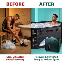 Cold Plunge Tub, 248 Gallon, 1 Horsepower, Heavy-Duty Ice Bath Tub for Athletes with Hot & Cold, Portable Inflatable Plunge Chiller with Water Treatment Kit, Immersion Therapy, Wifi (Black, 1 Set) — Before & After