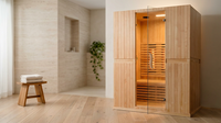 Infrared Home Sauna Room for 2 Persons Sauna Spa Room Hemlock Wood Infrared Sauna Cabin Dry Sauna with Full Spectrum Radiator, LED Light, Bluetooth, MP3, USB (2 Person Sauna Room) — Lifestyle