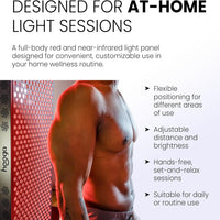 Red Light Therapy Panel Built for Daily Wellness Sessions, 300 Quad Chip LEDs, 4 Wavelengths, Pulse Mode