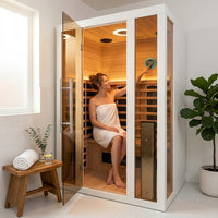 Home Infrared Sauna Built for Daily Wellness, 2-Person Hemlock Wood, 6 Carbon Heaters, Low EMF Design — Lifestyle