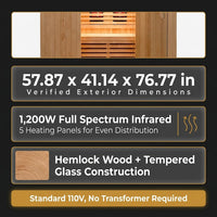 Infrared Home Sauna Room for 2 Persons Sauna Spa Room Hemlock Wood Infrared Sauna Cabin Dry Sauna with Full Spectrum Radiator, LED Light, Bluetooth, MP3, USB (2 Person Sauna Room) — Results & Stats